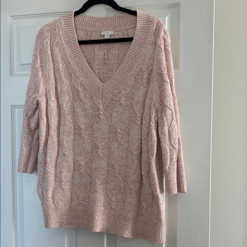 J. Jill Soft Pink V-Neck Sweater